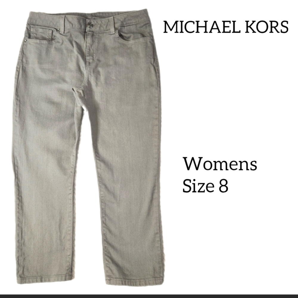 MICHAEL KORS WOMENS CROP JEANS GREY COLOR SIZE 8
